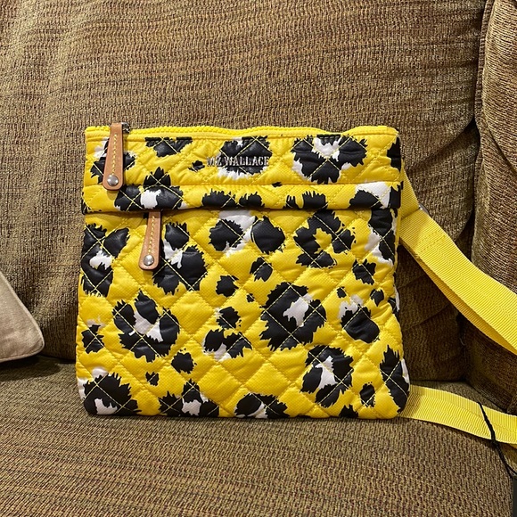 MZ Wallace Handbags - MZ Wallace Metro Flat Crossbody yellow leopard